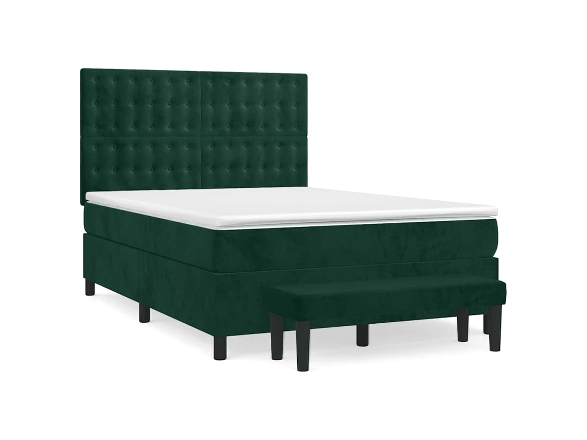 Box Spring Bed, Box Spring Beds Vidaxl Verde Veludo (140 X 200 Cm)