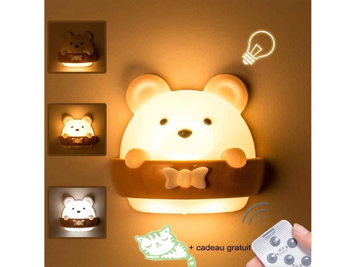 Luz Noturna para Bebês, 3 Modos de Iluminação, Controle Remoto, Recarregável BRILVIBERA