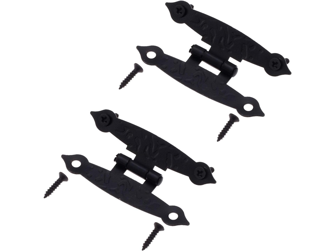 Dobradiças Decorativas Retrô, Antigas, 2 Peças, 65 * 33 Mm, Pretas