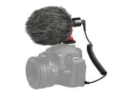 Microfone Shotgun Condensador Profissional De 3.5mm Para Entrevista Em Filmadora Dslr E Dv Preto