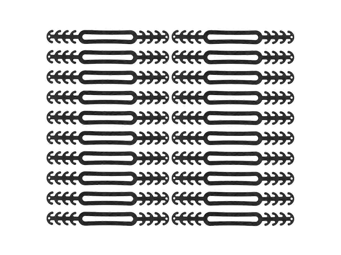 Extensores de Tiras Orelha, Ganchos para Máscara Design Simples, Extensão 17x2cm, Preto Par a Adultos, 20 Unidades GOKOCO