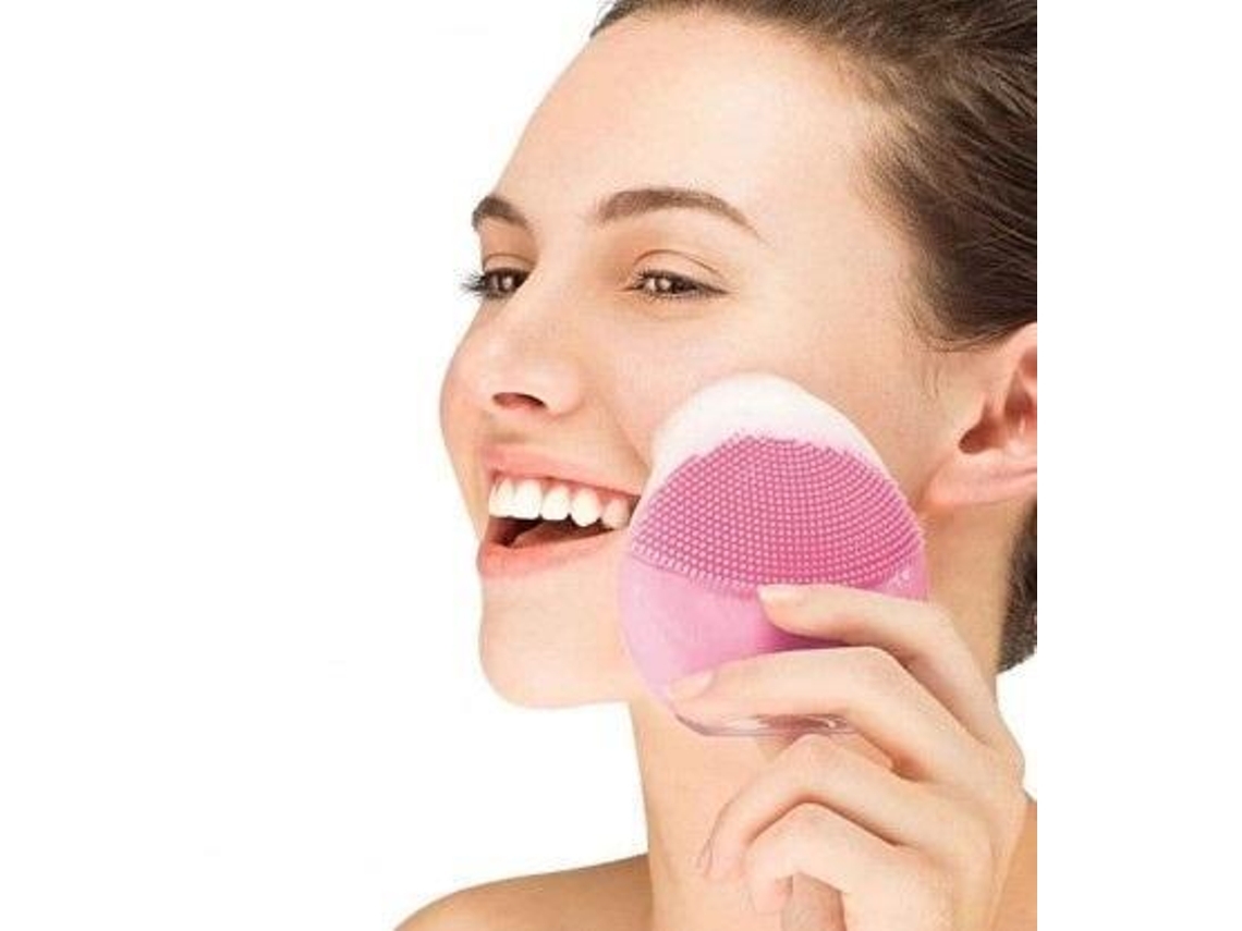 Escova De Limpeza Facial Elétrica Com Massagem Vibratória Em Silicone