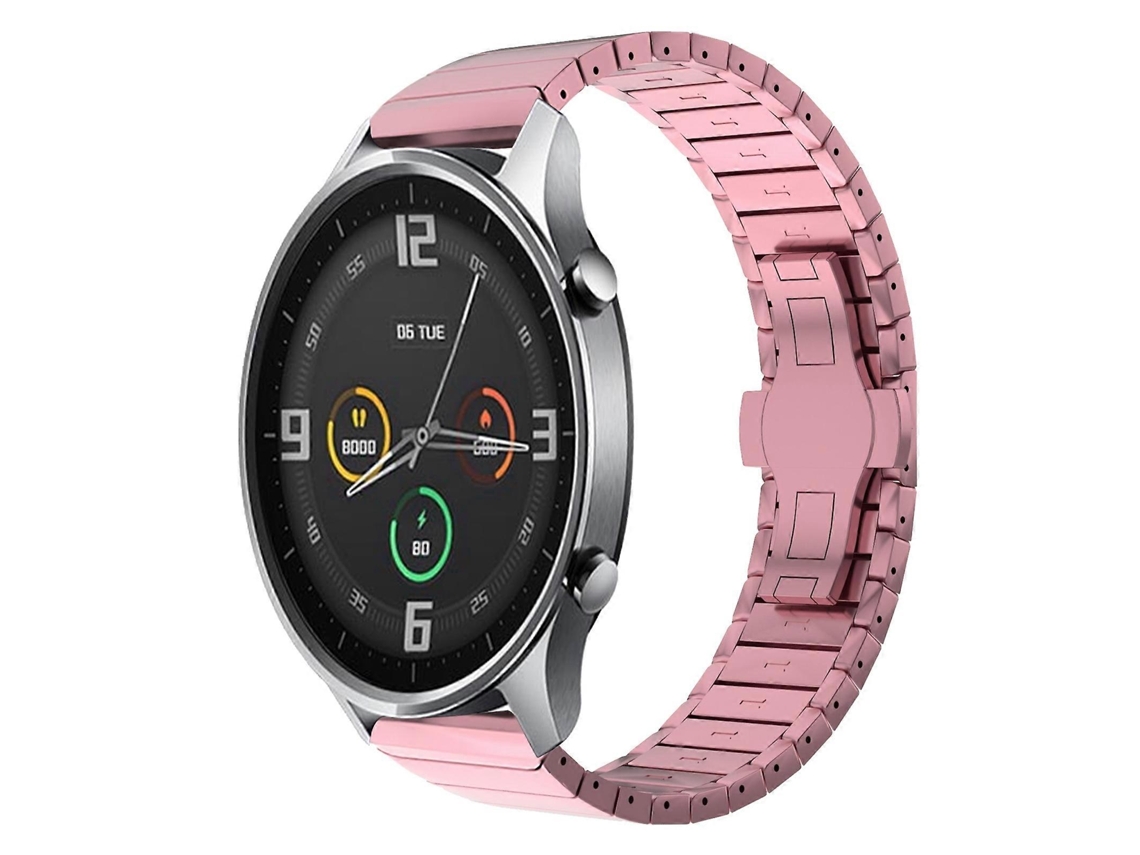 Pulseira De Relógio De Liga Metálica Com Fecho Borboleta E Pintura De Um Ponto, 22 Mm