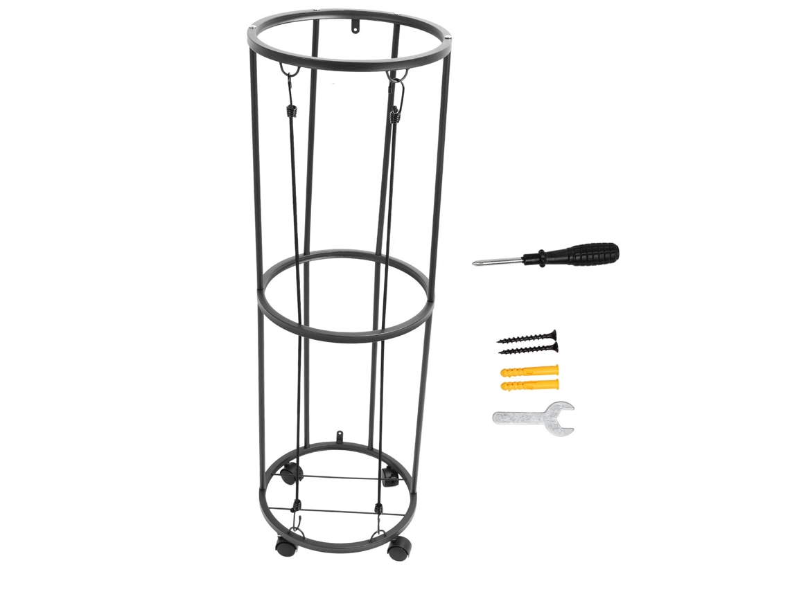 Rack de armazenamento para bolas com rodas traváveis, aço, para basquete, futebol, vôlei | S/MARCA