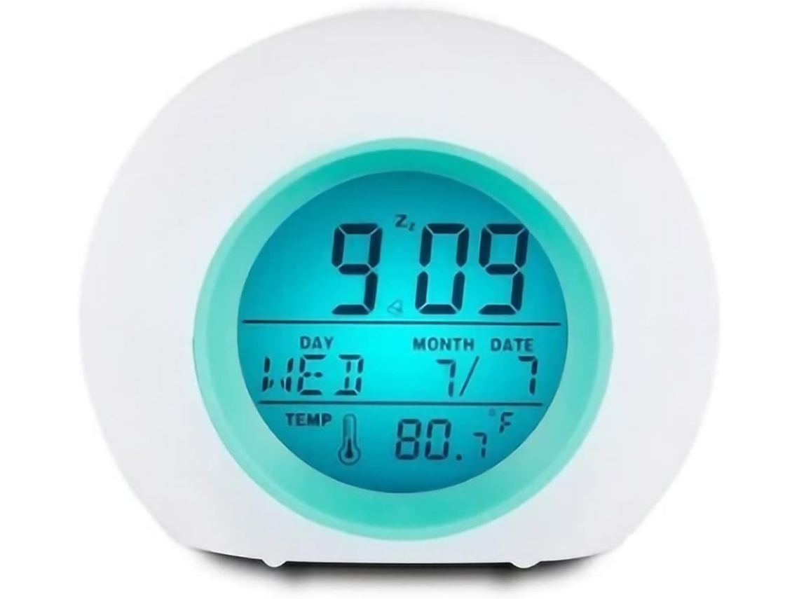 Relgio Despertador Infantil Voltstech | Led 7 Cores E Sensor De Temperatura ? Orysin