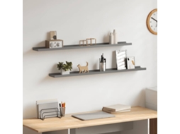 Vidaxl Prateleiras De Parede 2 Pcs 100x9x3 Cm Cinzento