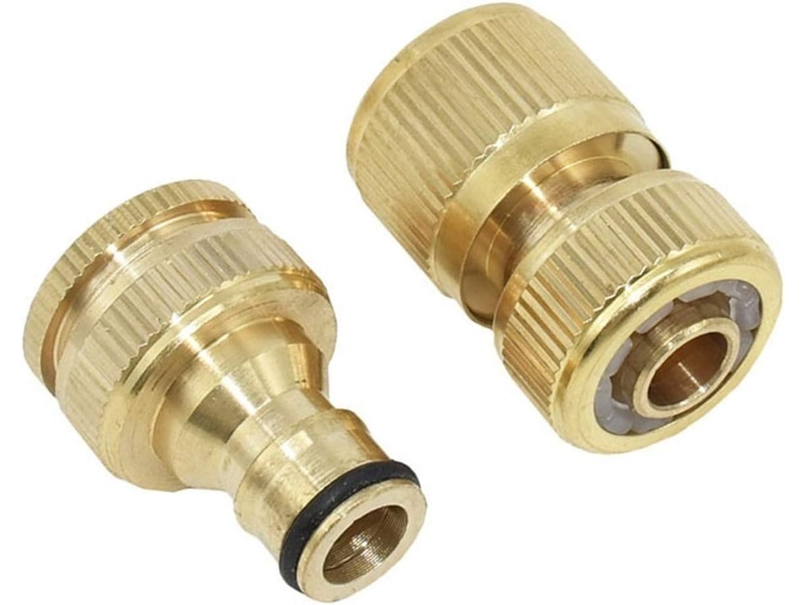 Adaptador de Conexão para Jardim, Conector Rápido Latão Mangueira Irrigação, Cobre 1/2", Jardim Cobre, Fêmea