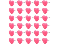 100 peças de Alfinetes Fotográficos em Formato de Coração Rosa para Paredes Cortiça, Ideias para Decoração Romântica em Mesas