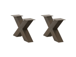 Vidaxl Pés Para Mesa De Centro Em Formato De X, 2 Peças, Aço Natural, 60x(30-31) Cm, Aço
