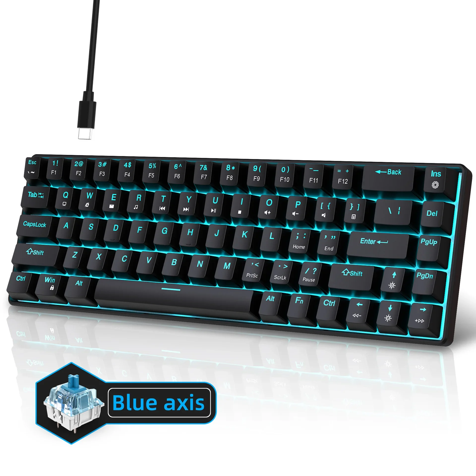 Teclado Mecânico Para Jogos (com Switch Verde) Com Retroiluminação Ergonômica Usb.
