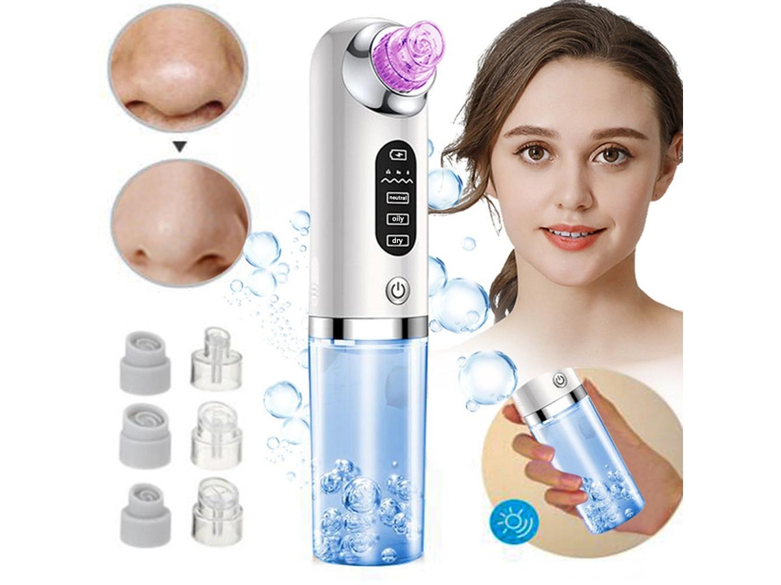 Limpador De Pores Faciais 6 Pontas Intercaláveis Remover Cabeças Negras