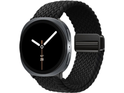 Pulseira Desportiva Elástica Em Nylon Entrançado Para Samsung Galaxy Watch 9 40mm 44mm, Com Fecho Magnético. Preto Hexinyigjly