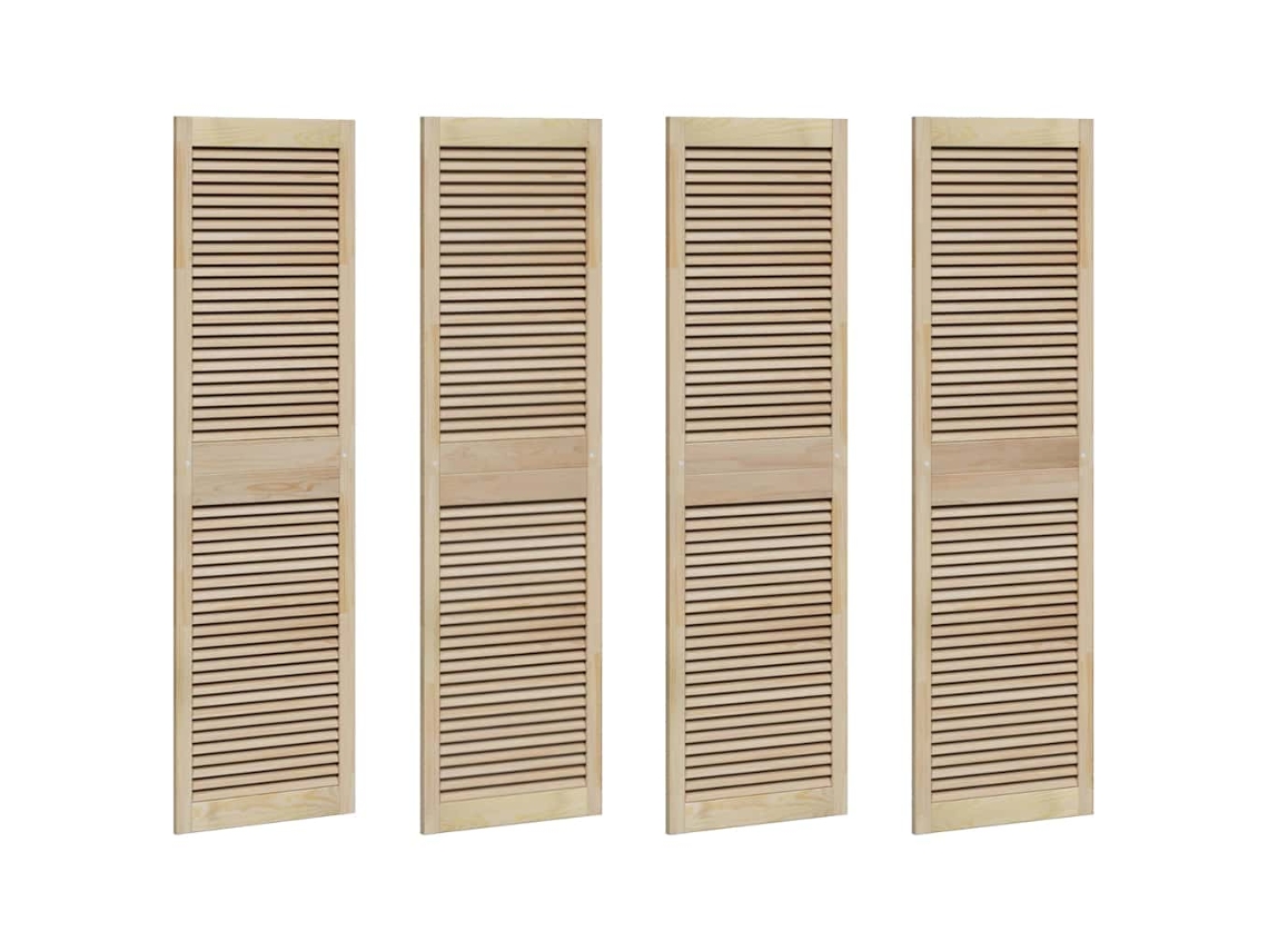 Conjunto 4 Porta De Armário Vidaxl Castanho Madeira De Pinho Maciça (170 X 2,1 X 49,5 Cm)