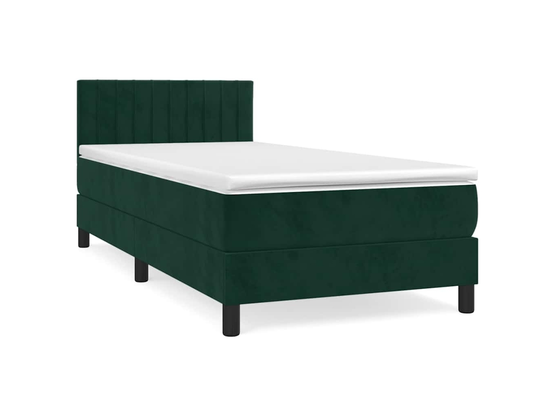 Cama com Molas/colchão 80x200 Cm Veludo Verde escuro MAISON EXCLUSIVE