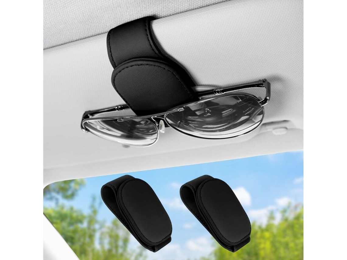 Suporte para Óculos de Carro, Suporte Magnético em Couro, Universal, Acessórios para Carro, Preto AQUAFORGE