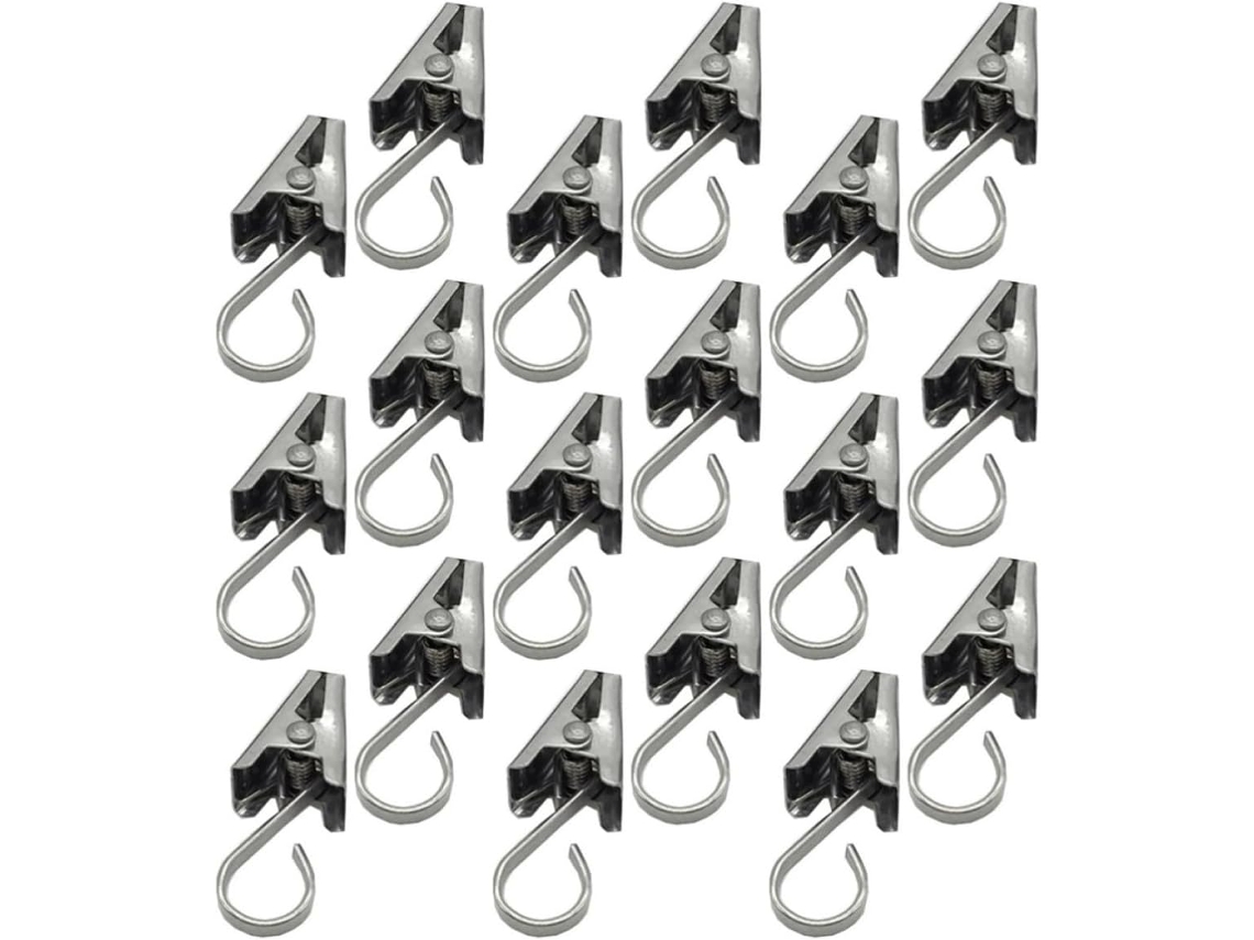 Conjunto De 100 Ganchos Com Presilhas Para Cortina Banheiro,