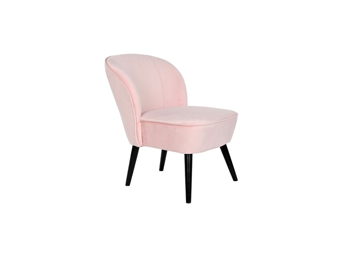 Poltrona DKD HOME DECOR Preto Rosa Claro Madeira 60x70x78 cm