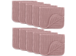 Babador de gaze YUNZII com rosas cinza médio, 30x30cm, 20g