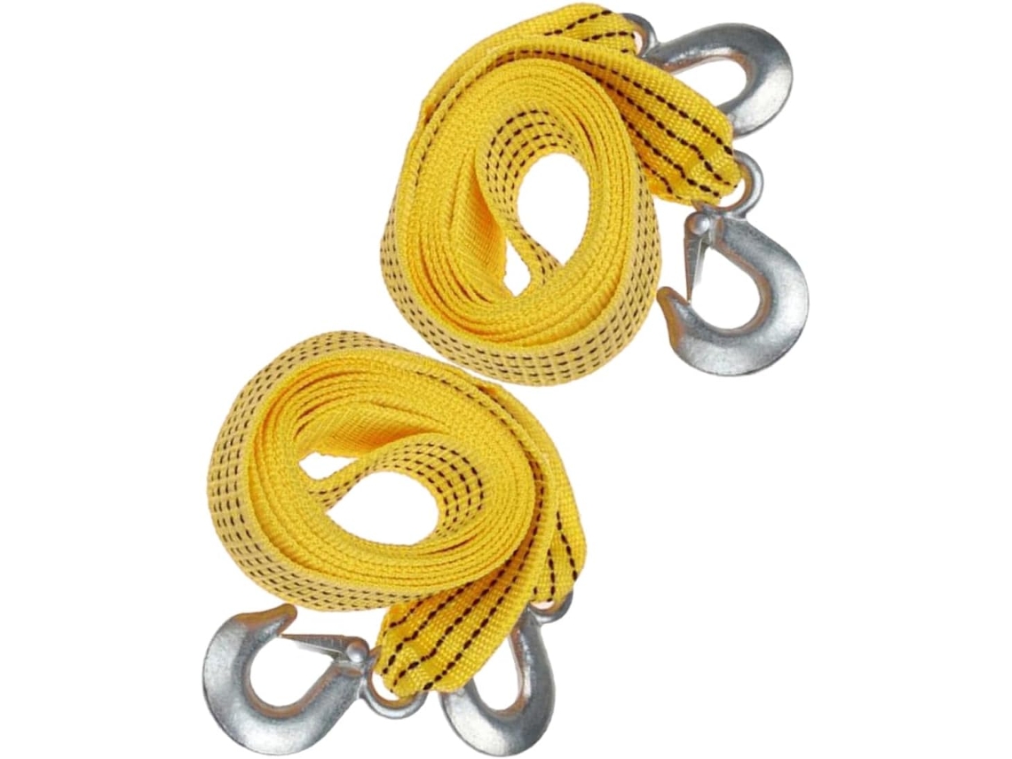 Conjunto De 2 Ganchos De Reboque Com Cintas Reforçadas Para Veículos E Tratores, Cabo Resistente.