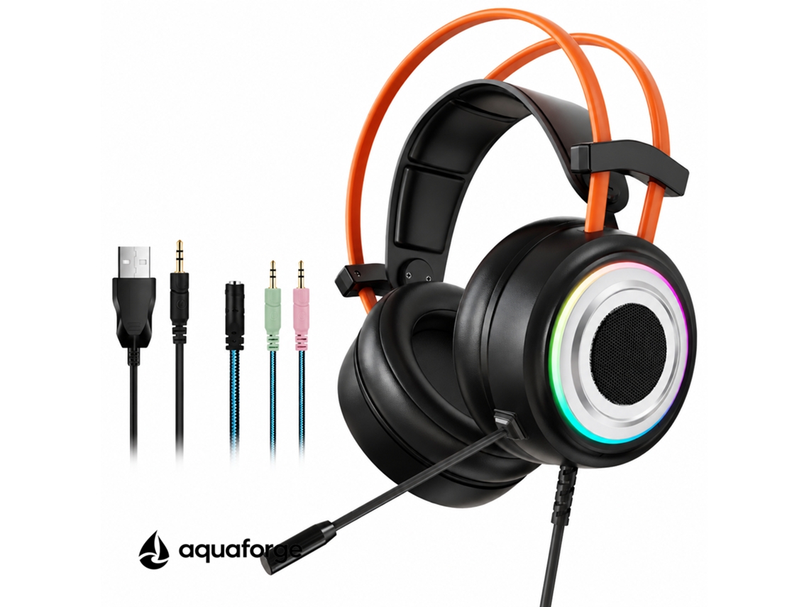 Headset Gaming Com Microfone Led Rgb Som Estéreo 3,5 Mm