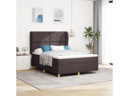 Cama Box Com Colchão Marrom Escuro 160x200 Cm Tecido