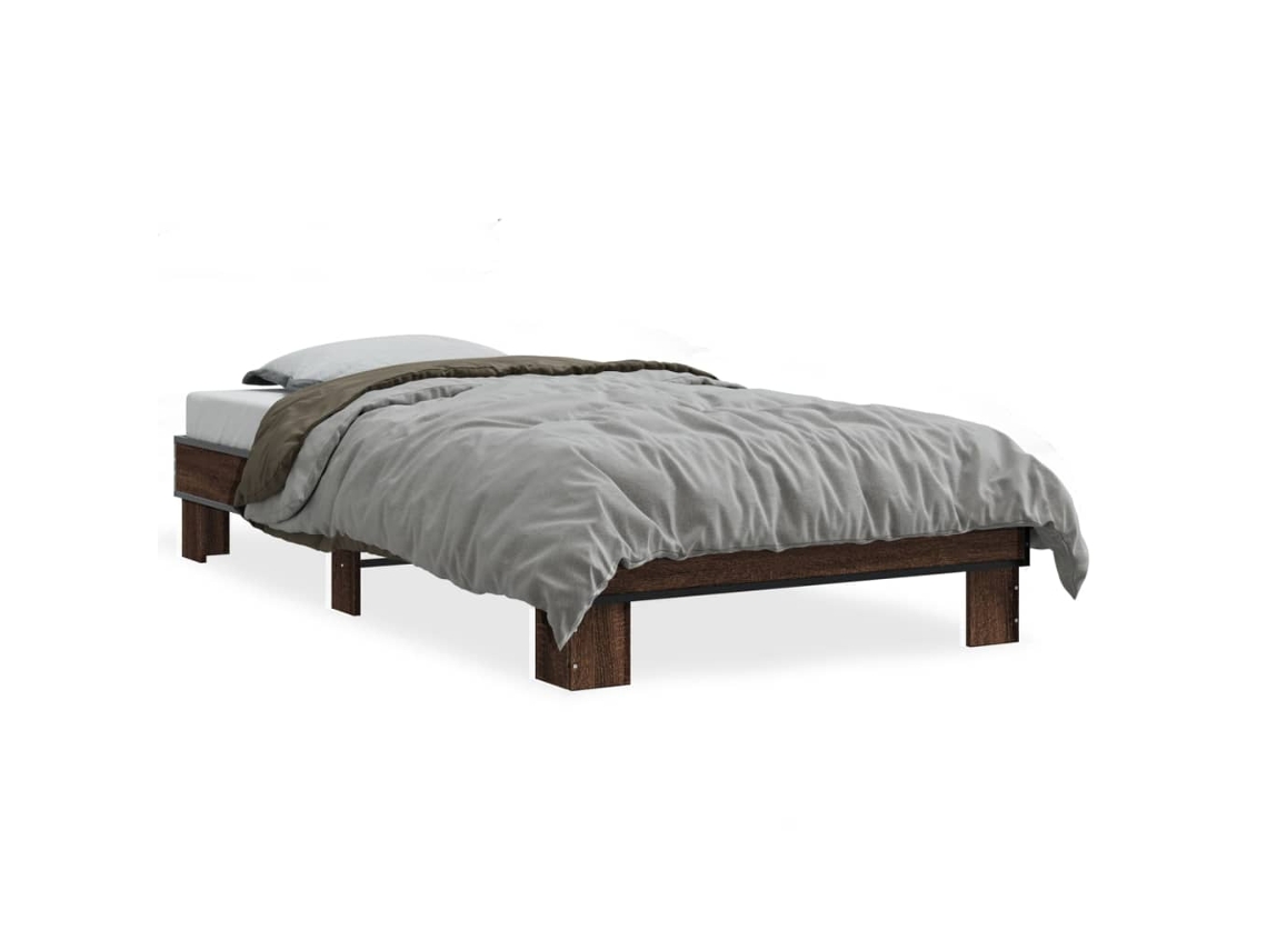 Bed Frame, Bed Frames Vidaxl Marrom Madeira Processada (75 X 190 Cm)
