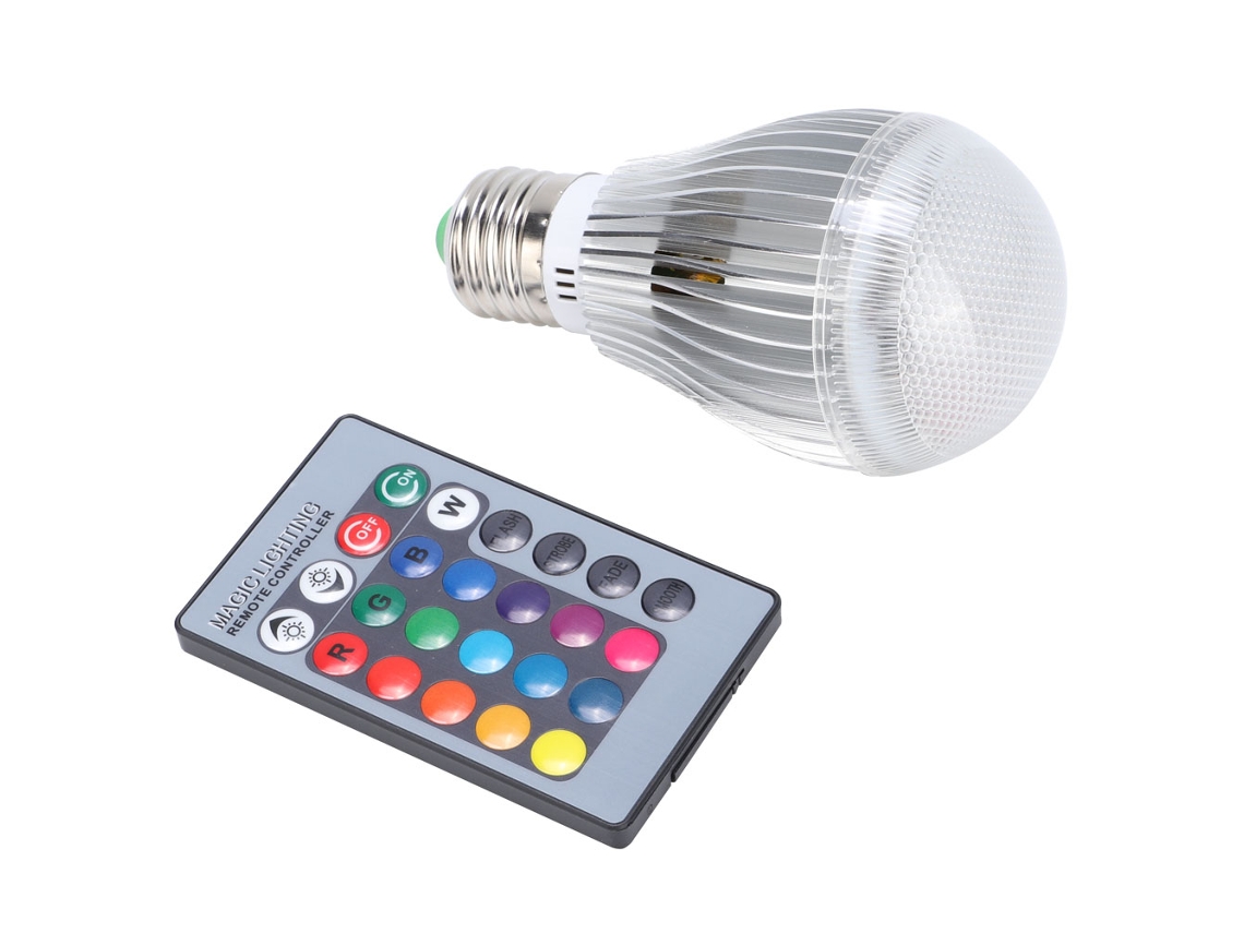 Lâmpada Led Rgbw Ac85 265v 10w E27 para Decoração Colorida com Controle Remoto. CHABERLU