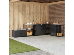 Vidaxl Estante De Cozinha Hattem Preto 90 X 50 X 92 Cm Aço