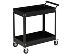 Carrinho porta ferramentas 2 prateleiras, aço, 84.5x38x84cm, preto BTFORUS