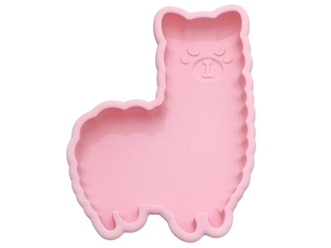 2 Moldes De Silicone De 6 Polegadas Em Formato De Alpaca, Para Bolos, Rosa