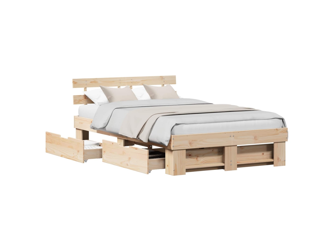 Estrutura da Cama com Cabeceira Castanho 135 X 190 Cm MAISON EXCLUSIVE