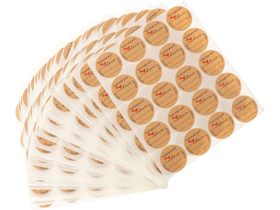 Solustre 600 Adesivos Autocolantes Para Selar Envelopes, Feitos De Papel Kraft, Levemente Adesivos Para Artesanato