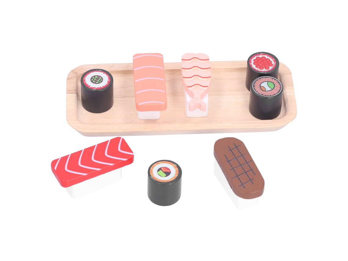 Brinquedo De Sushi Infantil Conjunto De Jogo De Restaurante Simulação Madeira Maciça 3+