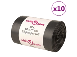 Vidaxl Sacos Do Lixo 250 Pcs 60 L Preto