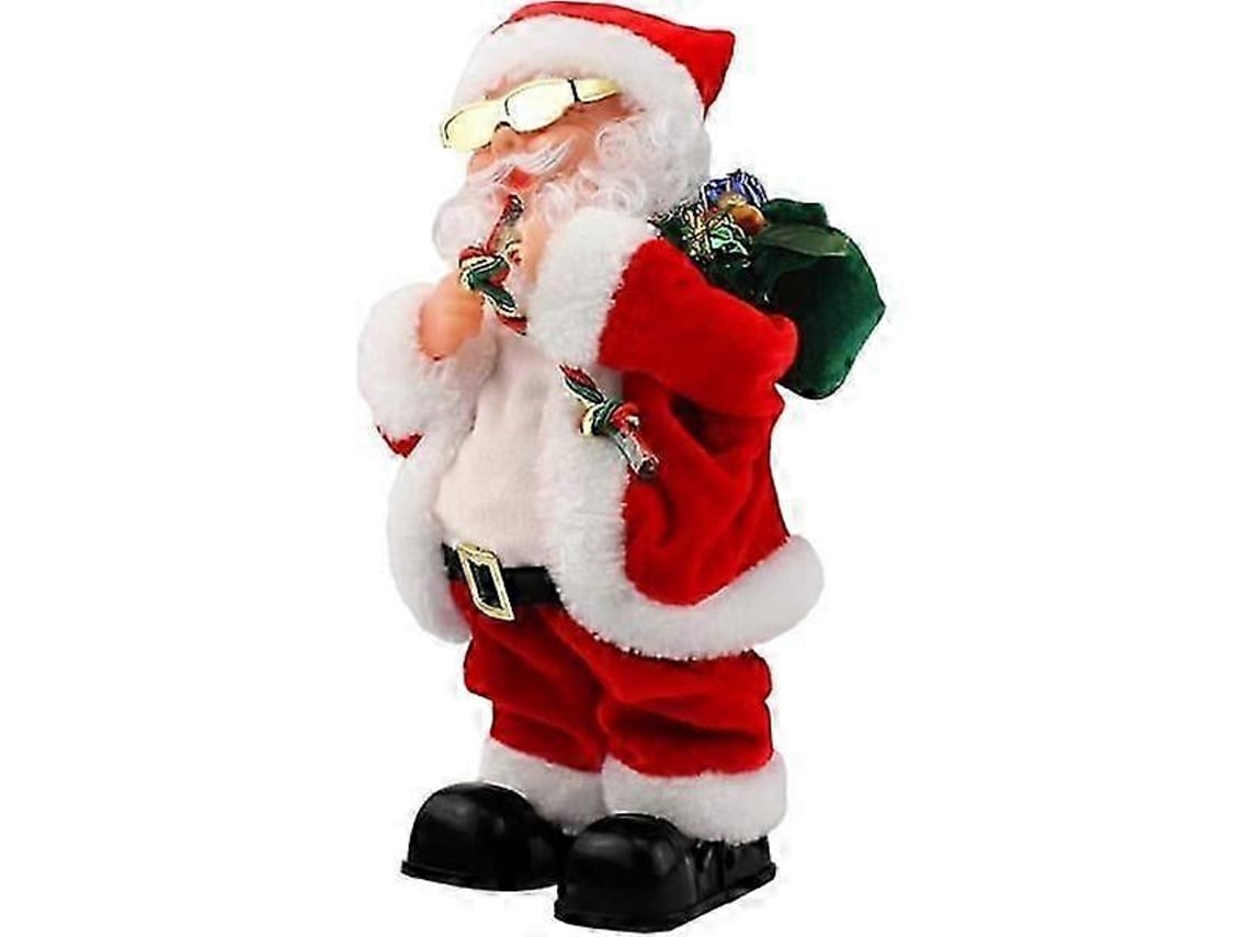 Boneco De Pai Natal Elétrico Com Barriga E Pés A Abanar, Canta E Dança