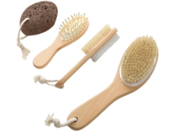 Callaron 1-conjunto De Escovas Esfoliantes Com Cerdas Para Escova Banho E Pedra Postal Kit Cuidados A Pele Uma Macia