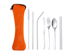 Conjunto de Talheres Portátil em Aço Inoxidável para Exteriores Conjunto de Sete Peças NEVEANCE