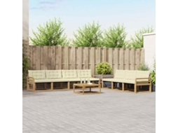 Vidaxl Conjunto De Sofás Para Exterior 8 Unid. Branco E Creme
