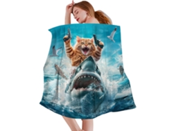 Manta com Estampa de Tubarão e Gato no Mar, Ultramacia Decoração para Sofá, Poltrona Cama Grande CHABERLU