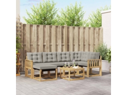 Vidaxl Conjunto De Sofás Para Exterior 7 Pcs Branco E Cinzento-claro