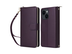 Capa Para Iphone 14/13 Pele Sintética Roxo