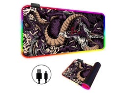 Mousepad Tapete De Mesa Com Luzes Led Rgb, Tapete Para Teclado Com Estampa De Dragão Grande Brilvibera (roxo, 4009003mm)