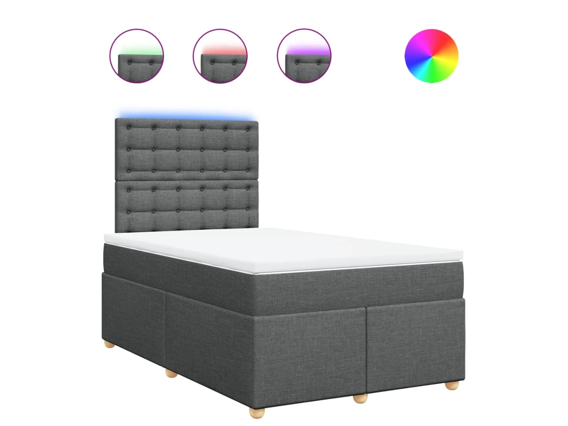 Box Spring Bed, Box Spring Beds Vidaxl Cinzeto Tecido (120 X 190 Cm)