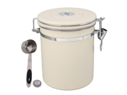 Recipiente Hermético de Aço Inox para Café com Colher e Rastreador de Data 1.5l Bege S/MARCA