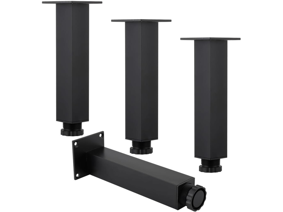 Conjunto De 4 Pés Ajustáveis Quadrados 20cm Para Armários, Pés De Substituição Para Sofás Em Liga Alumínio, Pés De