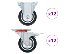 Vidaxl 24 Pcs Rodas 75 Mm