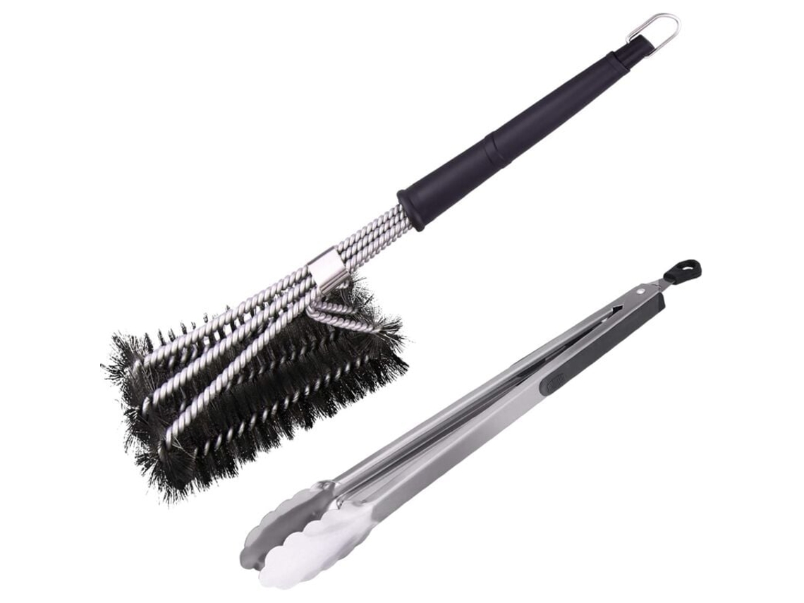 Escova 3 em 1 para Grelha, com Raspador, Aço Inoxidável AQUAFORGE