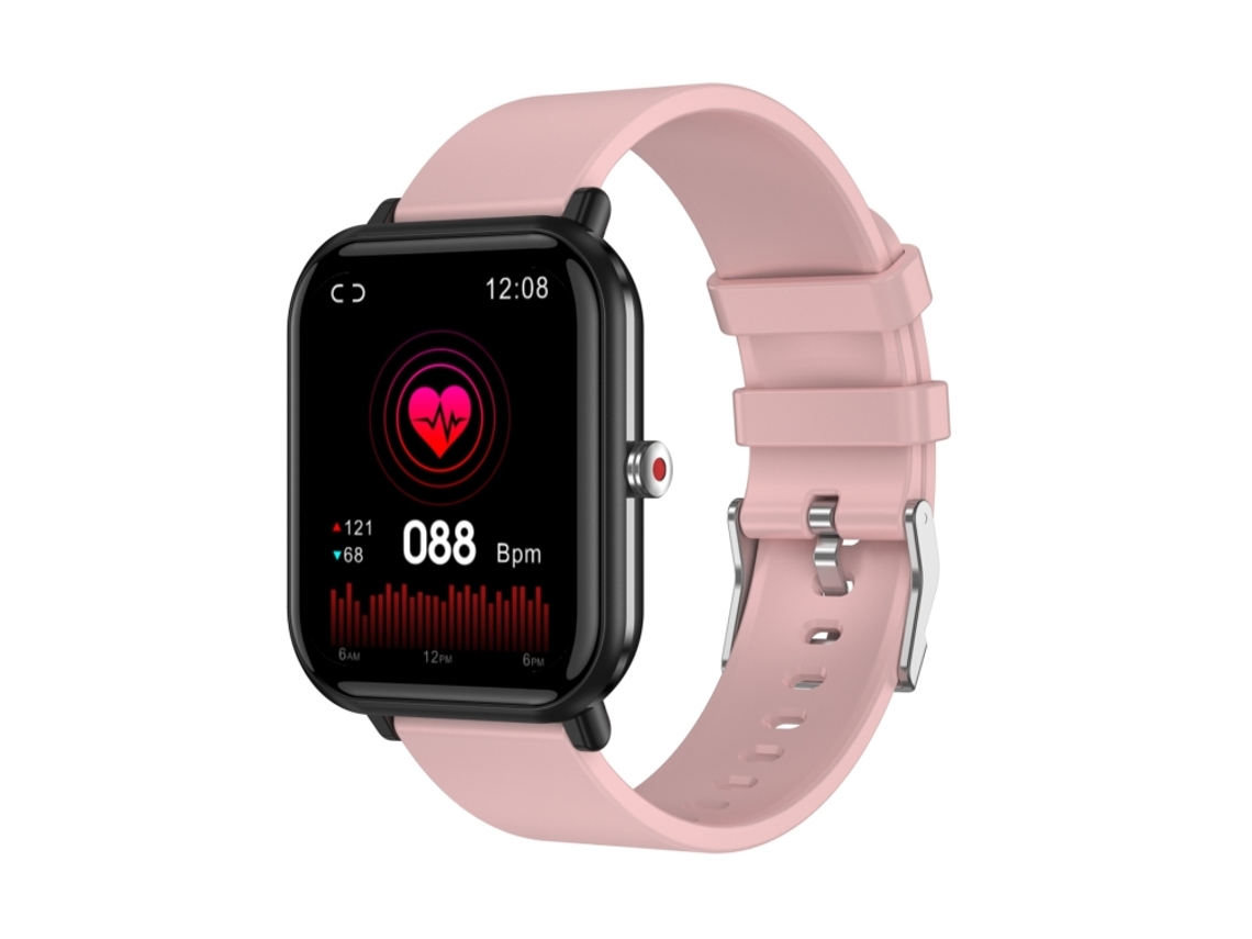 Relógio Inteligente Com Tela Tft Hd De 1,7 Polegadas, Compatível Com Monitoramento De Temperatura Corporal E Frequência Cardíaca (rosa).