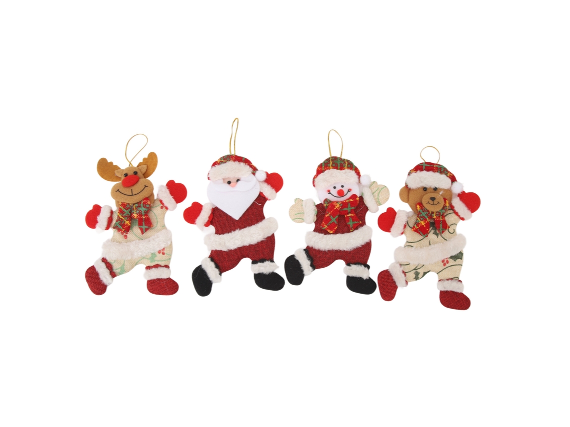 4pcs Adornos De Árbol De Navidad Muñecos De Tela Linda Colgantes Regalos Para Niños Amigos