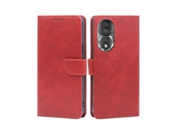 Capa De Celular For Honor 80 Em Couro Texturizado Com Fivela E Aba.
